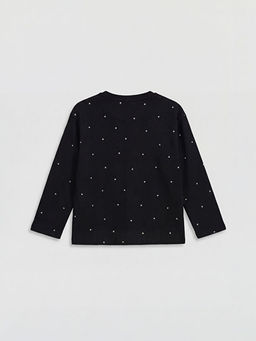 Y?ld?z Desenli K?z ?ocuk Uzun Kollu Ti??rt