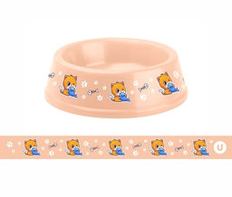 Цена за 3 шт. Миска пластиковая "МОЙ БРО - Любитель рыбки!, цвет бежевый 21*6,5см (логотип на миске) 700мл