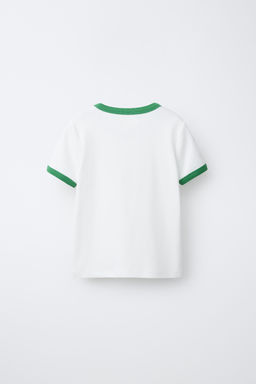 CAMISETA RIB CONTRASTE TEXTO / Verde agua - Zara фото 2