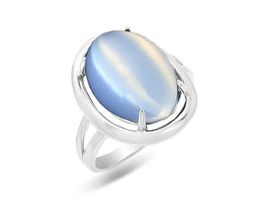 Кольцо из серебра лунный камень, КП20