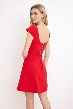 Siyah Mini S?rt Baglama Detayl? Dokuma Elbise TWOSS26EL00116 - Trendyolmilla фото 5