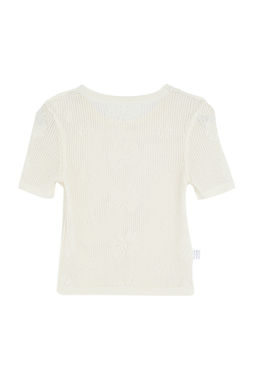 Ekru Ajurlu/Delikli Cicek Desenli Triko Alt-Ust Tak?m TWOSS24AU00146 - Trendyolmilla фото 9