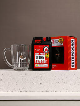 Подарочный набор Мужику огонь, гель для душа канистра 500 мл и стакан с пулей, HARD LINE  фото 2