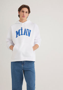 Miav Bask?l? Kapusonlu Sweatshirt - Mavi фото 3