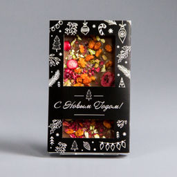 МОЛОЧНЫЙ ШОКОЛАД С КЛЮКВОЙ, ОБЛЕПИХОЙ И ФИСТАШКАМИ, НОВОГОДНЯЯ КОРОБОЧКА #11