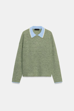 CONTRAST KNIT POLO SWEATER - Zara фото 8