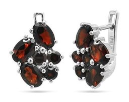 Серьги из серебра гранат, Индира