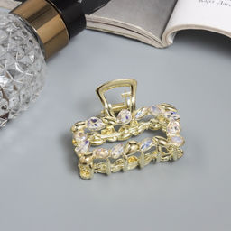 Цена за 6 шт. Крабик для волос «Кэли», прямой, 5 см, золото