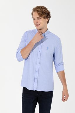 U. S. Polo Assn Мужская синяя рубашка с длинным рукавом - U.s. polo assn фото 3