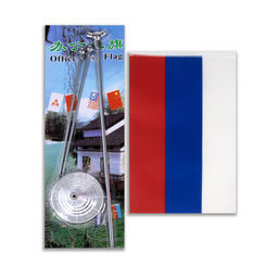 Флагшток настольный с двумя флажками 21 х 14 см, круг 6.5 х 3.5 см, 30 х 35 см, серебро - Simaland фото 4