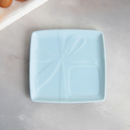 Чайная пара керамическая «Голубой подарок»: кружка 150 мл, блюдце 15.5×15.5 см