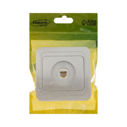 Розетка телефонная Luazon Lighting «Орион», скрытая, IP20, одноместная, серебристая