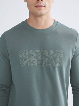 Bisiklet Yaka Uzun Kollu Sweatshirt