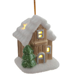 Фигурка декоративная подвесная "Домик" (подсветка, 2xLR44), L6 W6 H8 см, 2в.