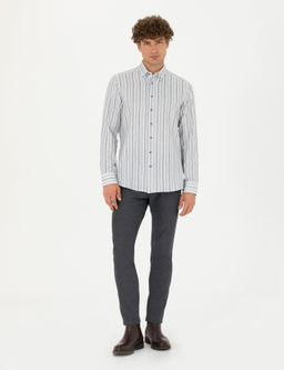 Рубашка Slim Fit синяя