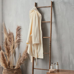 Халат махровый мужской SL HOME: Basic «Айвори», размер M, хлопок 100%, молочный