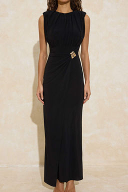 Siyah Duz Aksesuar Detayl? Maxi Abiye & Mezuniyet Elbise TPRSS26AE00026