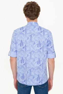 U. S. Polo Assn Мужская синяя рубашка с длинным рукавом - U.s. polo assn фото 4