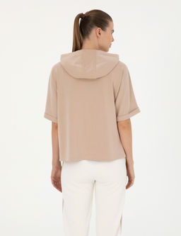 Bej Regular Fit Modal Kuma_ Sweatshirt