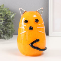 Фигурка стекло «Рыжий котик», 9×9×16 см