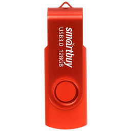 Флешка Smartbuy Twist, 128 Гб, USB 3.1, чтение до 70 Мб/с, запись до 40 Мб/с, красная