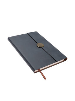 Ежедневник недатированный формат А5, с клапаном, 96 листов, в линейку, пвх, серый - Simaland фото 2