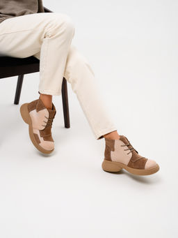 Ботинки EDART 305.927 ka. Вакса пудра+серо коричневая замша/байка - Ed'art фото 19