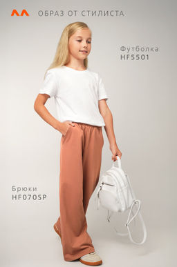 Брюки палаццо из футера для девочки Happyfox