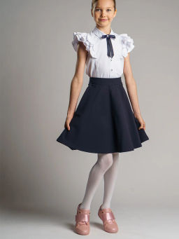 22021068 playToday Блузка текстильная для девочек, белый  фото 2