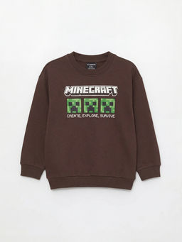 Minecraft Bask?l? Erkek ?ocuk Kal?n Sweatshirt