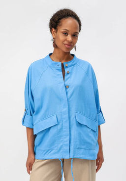 Пыльник свободного кроя голубой