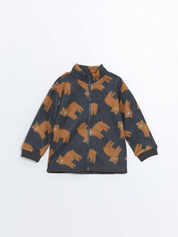Dik Yaka Uzun Kollu Polar Erkek Bebek Fermuarl? Sweatshirt