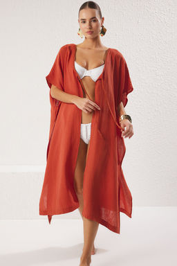 Kiremit Dokuma Muslin Plaj Uzun Plaj Kimono&Kaftan TBESS25KM00016 - Trendyolmilla фото 2