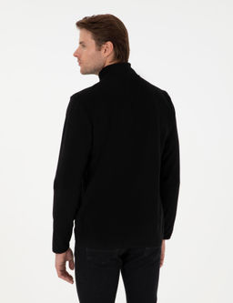 Siyah Regular Fit Yar_m Fermuarl_ Polar Sweatshirt - Pierre cardin фото 5