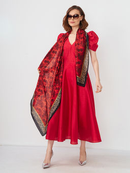 Большой, мягкий, тонкий и очень нежный двусторонний палантин с рисунком. - Tantino фото 5