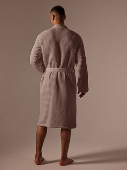 Халат вафельный мужской SL HOME: Boho «Саббиа», размер M, хлопок 100%, коричневый