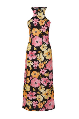 Siyah Cicek Bask?l? Duz Kesim Viskon Maxi Dokuma Elbise TWOSS24EL00647 - Trendyolmilla фото 7