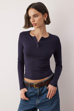 Ekru Fitted/Vucuda Oturan Bisiklet Yaka Dugmeli Orme Bluz TWOAW26BZ00140 - Trendyolmilla фото 5