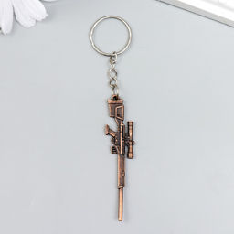 Цена за 12 шт. Брелок для ключей на кольце «Винтовка с прицелом», металл, 6.3×1.5 см, МИКС