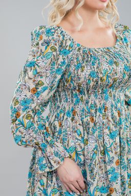 Платье 1170 цветы на бежевом - Novita фото 4