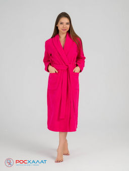 Женский махровый халат с шалькой малиновый МЗ-02 (26)