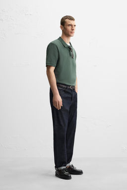 WASHED TEXTURED PIQUE POLO SHIRT - Zara фото 26