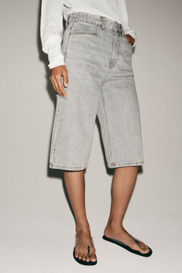BERMUDA DENIM TIRO MEDIO ZW COLLECTION / Gris - Zara фото 2