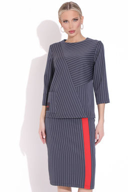 Костюм Элегантная леди (полоска/трюфель) - Эльза фото 3