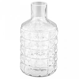 Ваза для цветов стеклянная "Альхес" 1,25л, д11,8см, h22,5см, форма "бутылка", малая, текстурная (Россия)