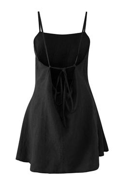 TRENDYOLMILLA Siyah Mini Dokuma %100 Keten Plaj Elbisesi TBESS25EL00103 фото 5