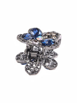 Цена за 6 шт. Крабик для волос «Роуз», цветочек, 2 см, чёрный