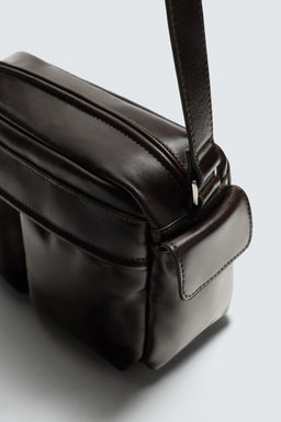 LEATHER CROSSBODY BAG - Zara фото 3