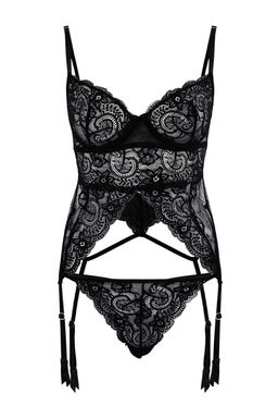 Siyah Dantel Jartiyerli Kaps?z Ic Camas?r? Tak?m? THMSS26CC00008