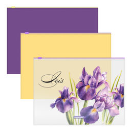 АКЦИЯ Цена за 1 шт. Набор из 3 zip-пакетов пластиковых ErichKrause® Soft Iris, A4, полупрозрачный, ассорти